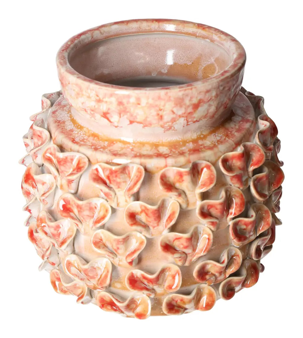 Terra Cotta Style Vase 22x22x20.5 cm, handcrafted with unique earthy charm, enhancing elegance and sophistication in any space.