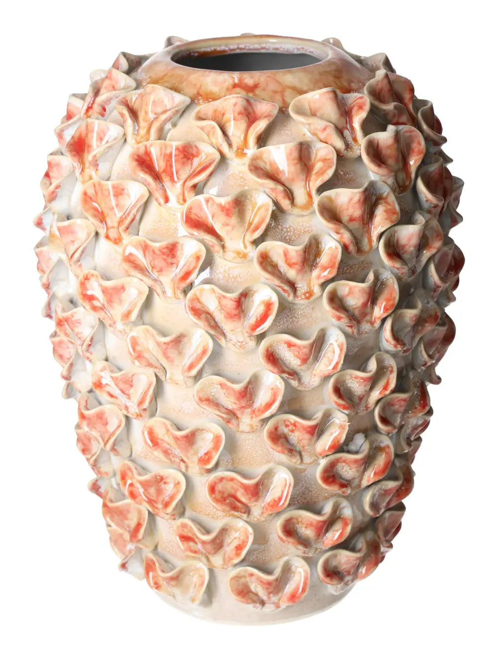 Sylvia Crystals Terra Cotta Style Vase 23x23x30,5 with intricate design, perfect for adding rustic charm to home decor.