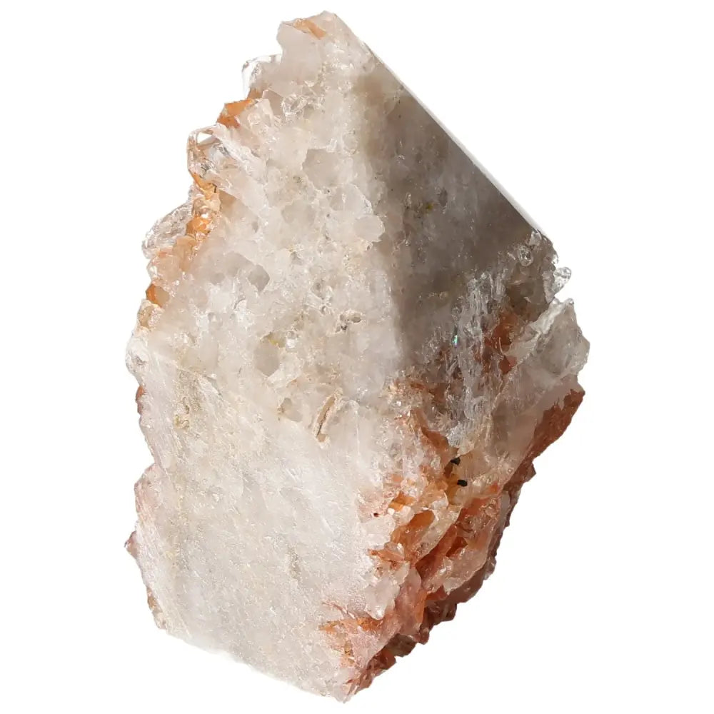 Top Polished Point Quartz Tangerine from Sylvia Crystals, showcasing a vibrant tangerine hue and polished finish.