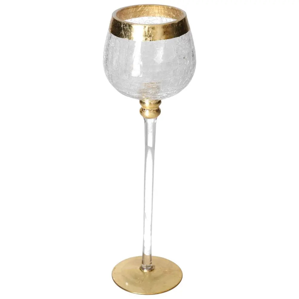 Transcluscent goblet with decorative elements in gold, by Sylvia Crystals, blending elegance and luxury, perfect for rejuvenation.