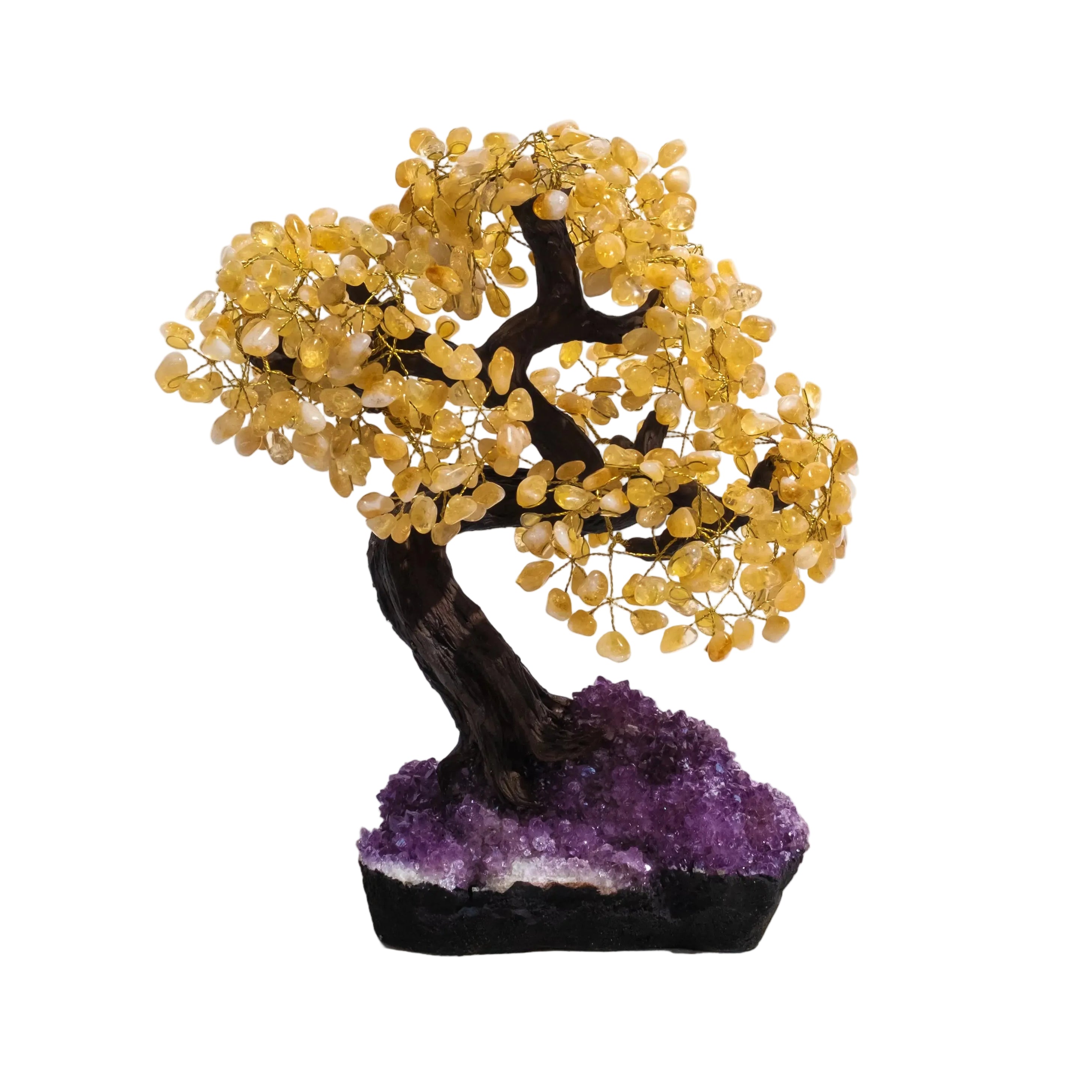 Tumbled Citrine Crystal Bonsai Tree 55cm for Prosperity and Positive Energy, Handcrafted with Genuine Citrine Gemstones