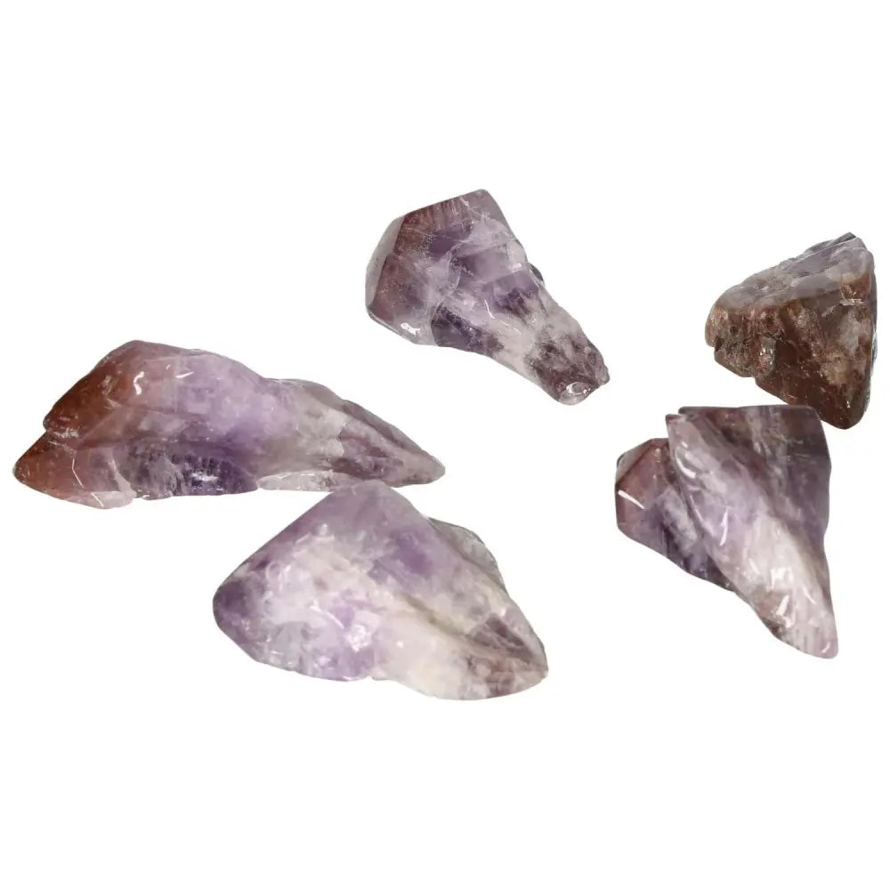 Tumbled Point Amethyst L crystals from Sylvia Crystals, known for stress reduction and enhancing concentration and emotional stability.