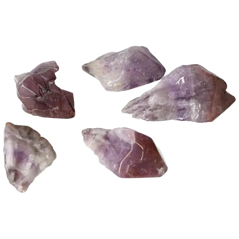 Tumbled Point Amethyst L crystals by Sylvia Crystals, promoting concentration and emotional stability, stress-relieving luxury stones.