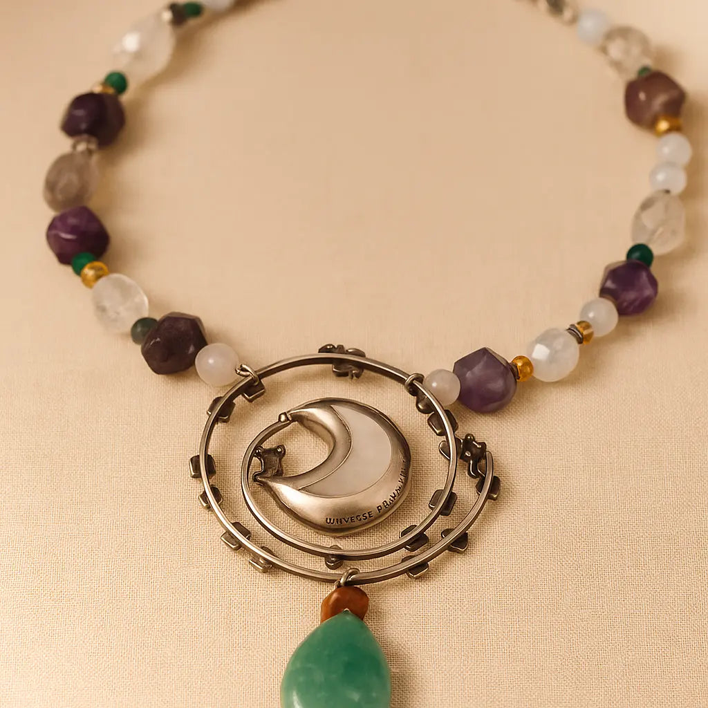 Universe And Moon Necklace 50 CM Sylvia Crystals Sp. z o.o.