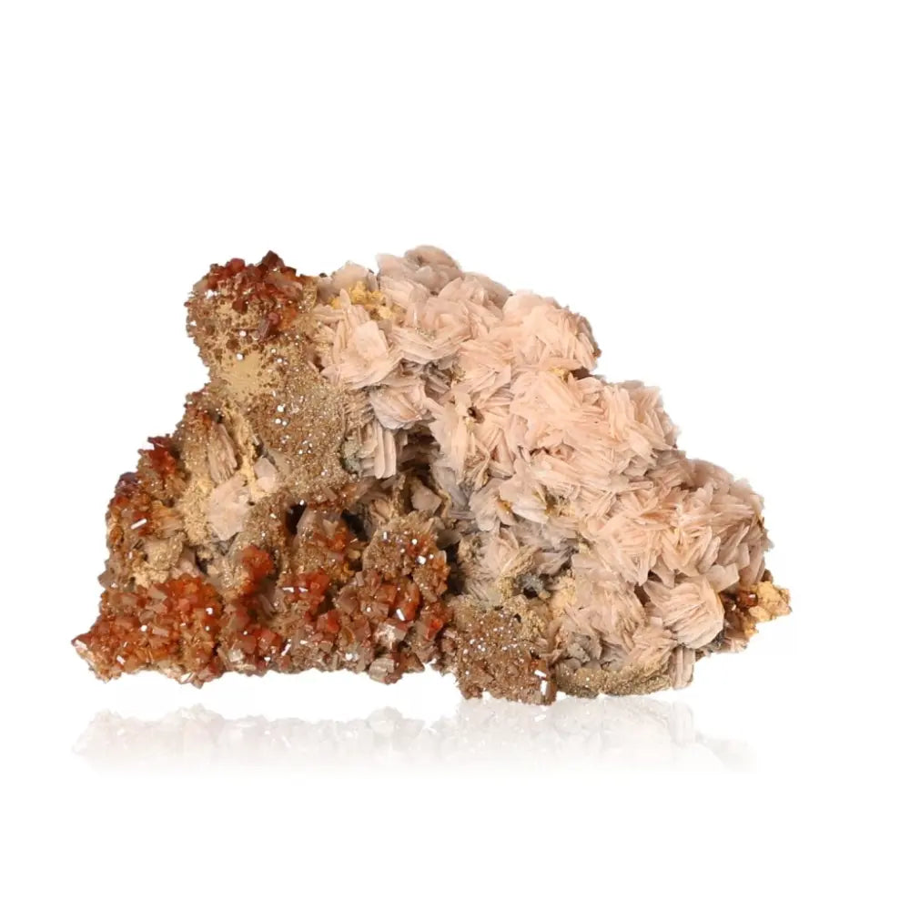 Vanadinite Druze mineral with vibrant red-orange hues and unique crystal formations, ideal for focus and creativity energy.