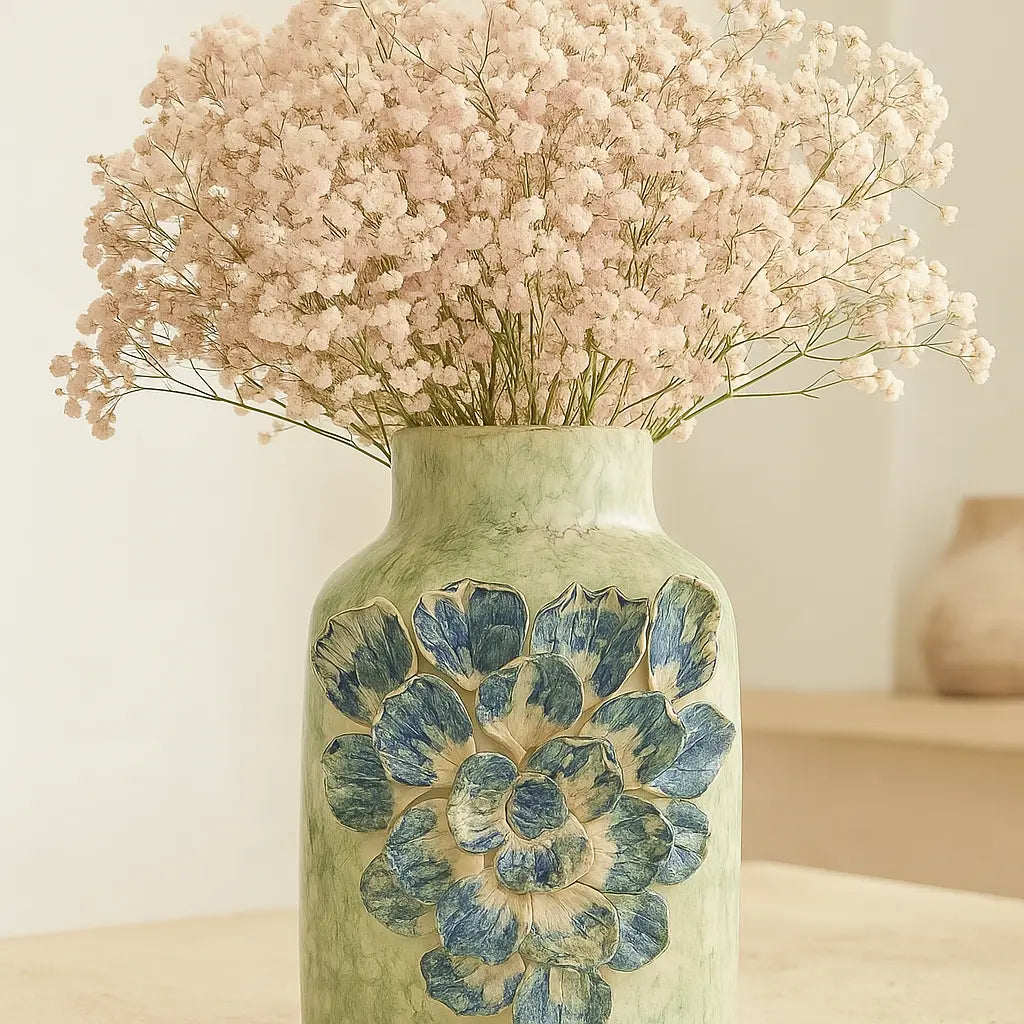 Vase Stoneware Blue 16,5x14,5x39 Sylvia Crystals Sp. z o.o.