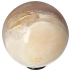 White Onyx Sphere for strength and self-discipline, enhances determination and releases past burdens.