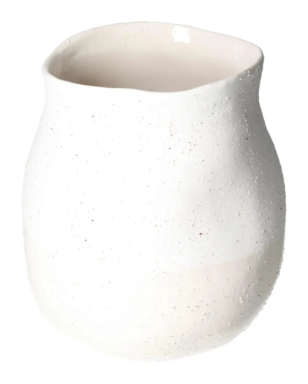 Elegant white stoneware flower pot by Sylvia Crystals, size 22xx22x23, perfect for enhancing your living space.