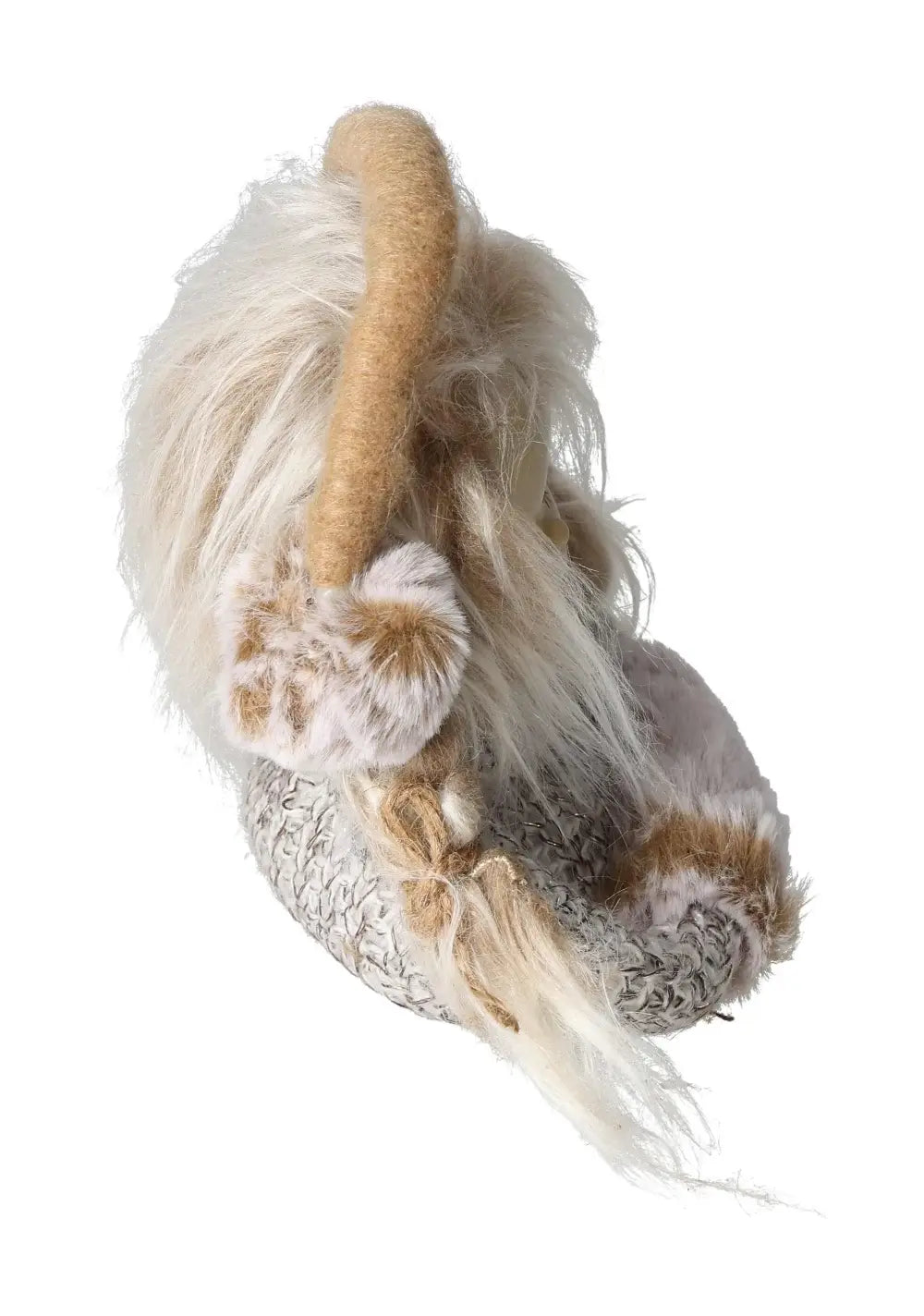 Winter Decoration Figure in Knitted Look with Faux Fur by Sylvia Crystals, cozy seasonal decor piece