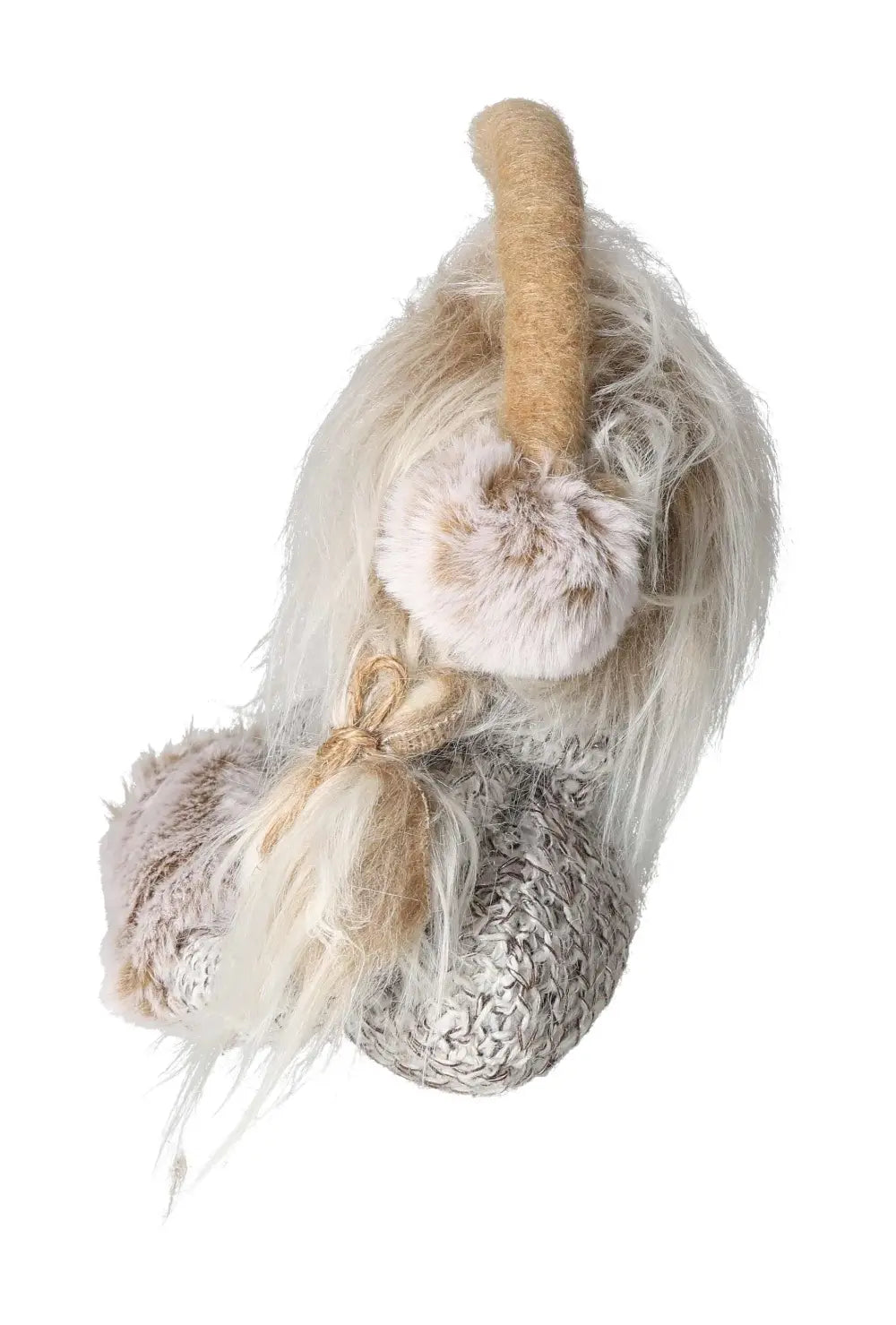 Winter Decoration Figure with knitted look, by Sylvia Crystals, showcases charm and luxury for seasonal decor.