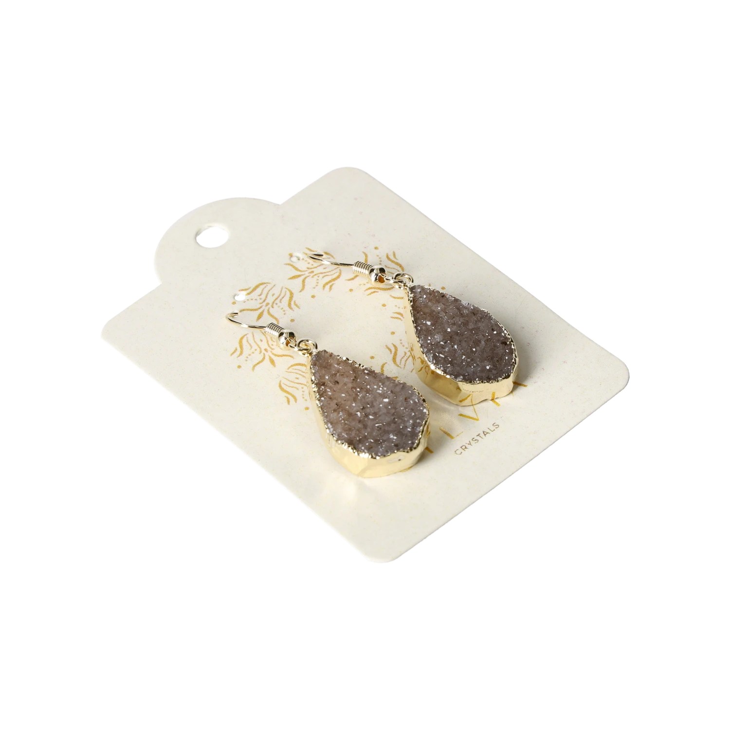 Black Druse Earring Gold 40000196