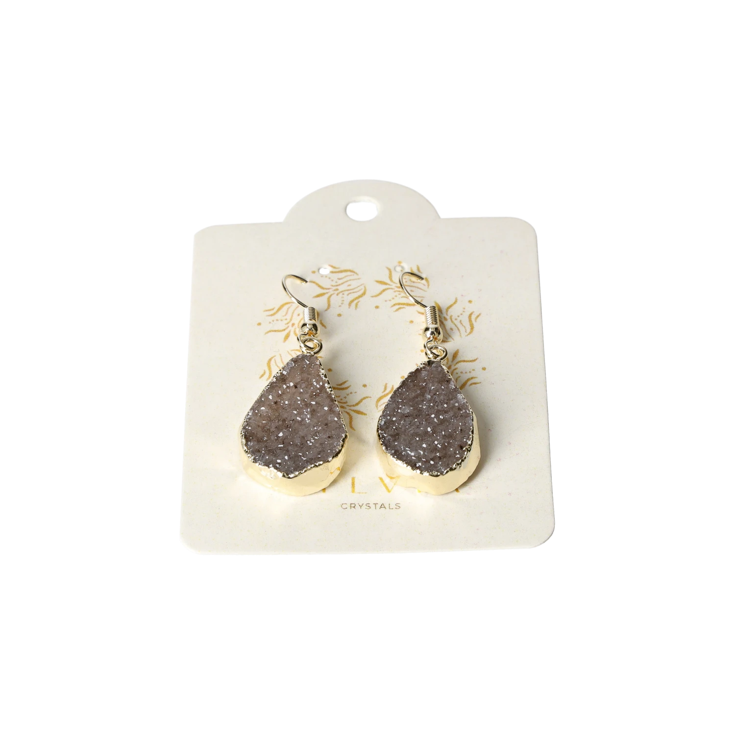 Black Druse Earring Gold 40000196