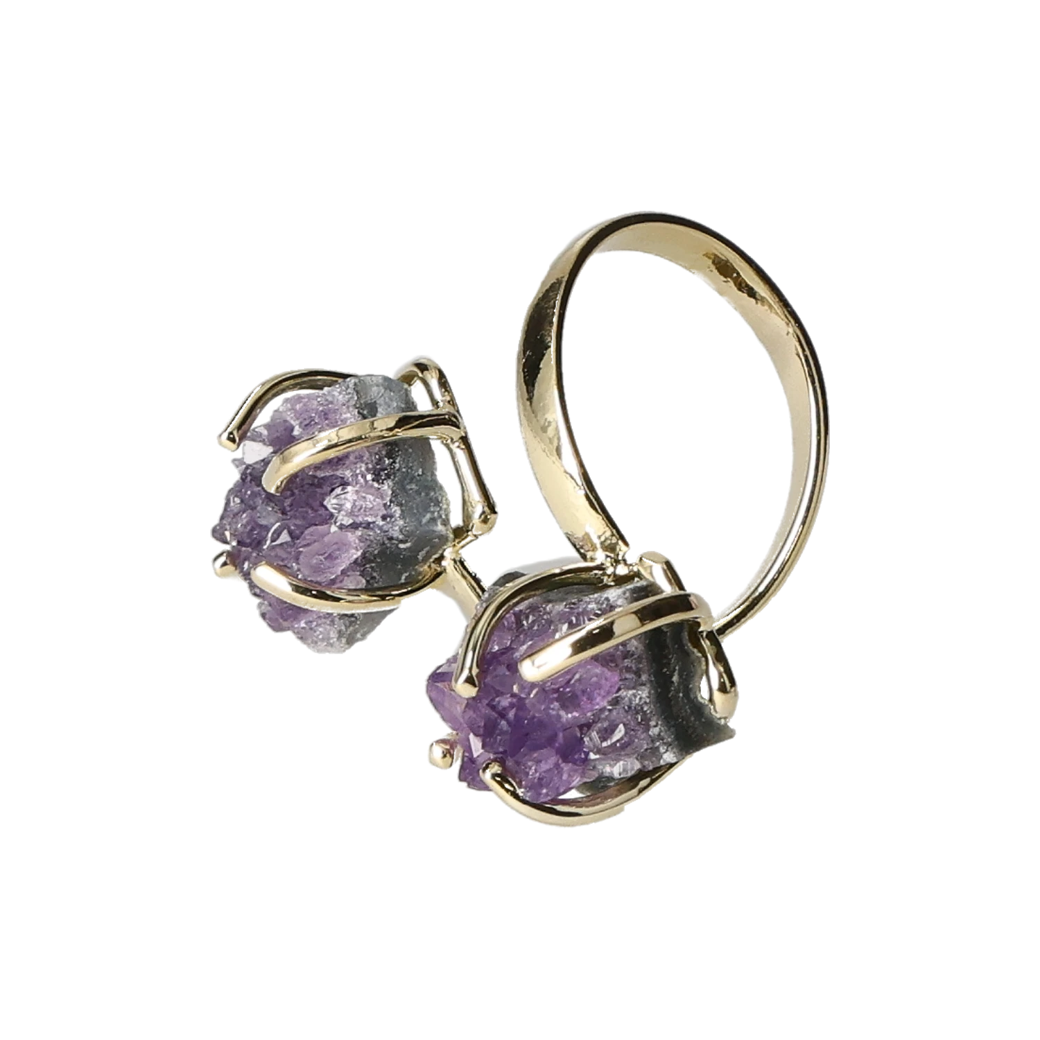 Amethyst Druse Ring  Gold