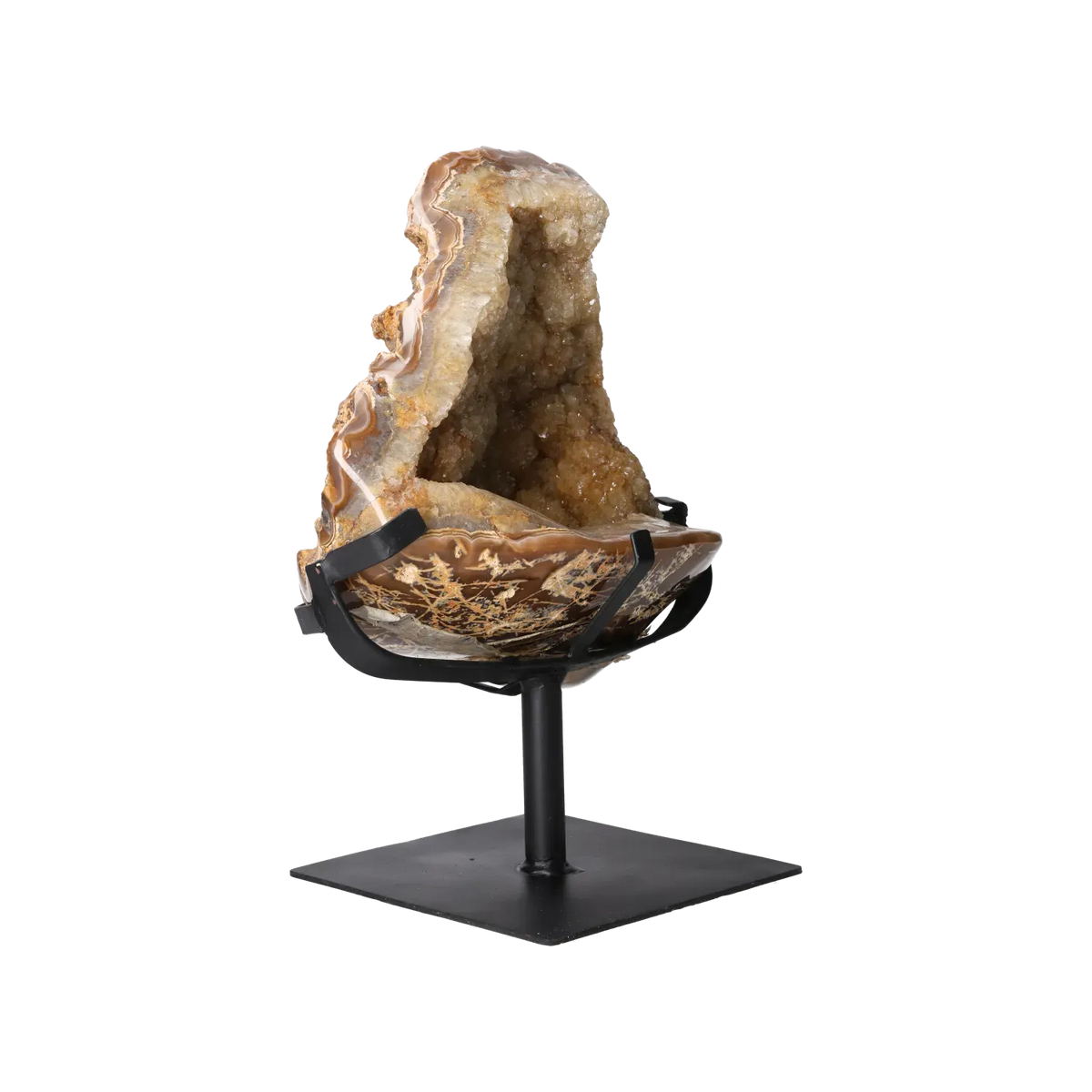 Semi Polished Agate On Metal Base