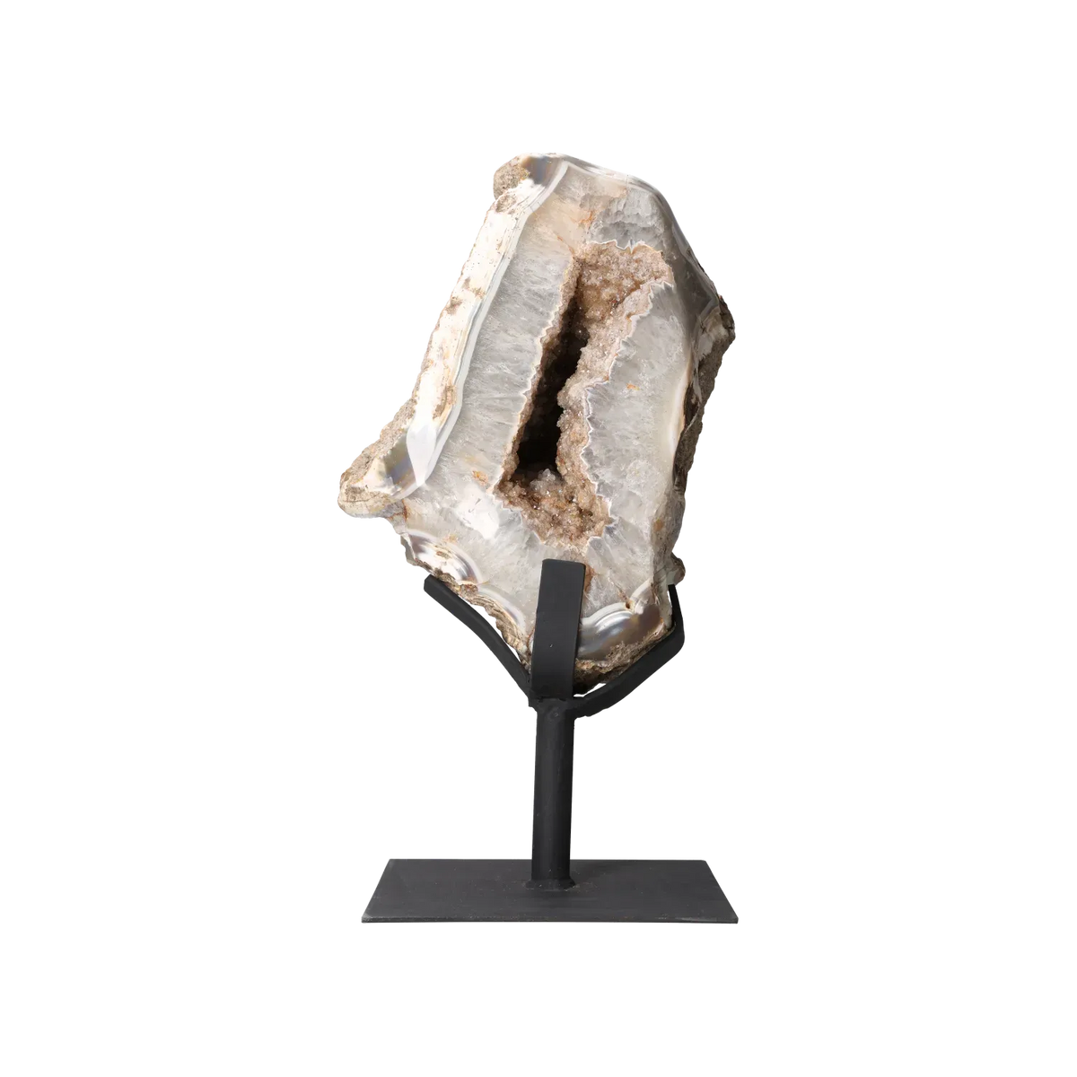 Semi Polished Agate On Metal Base
