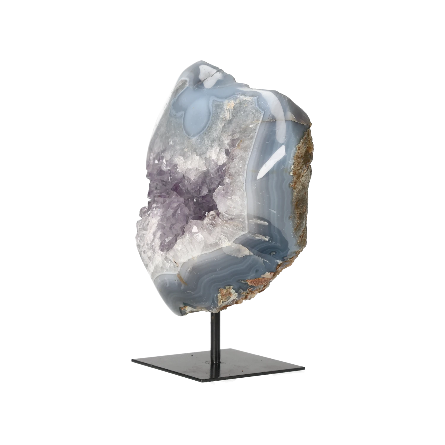 Agate Geode with Amethyst on Stand 10000441
