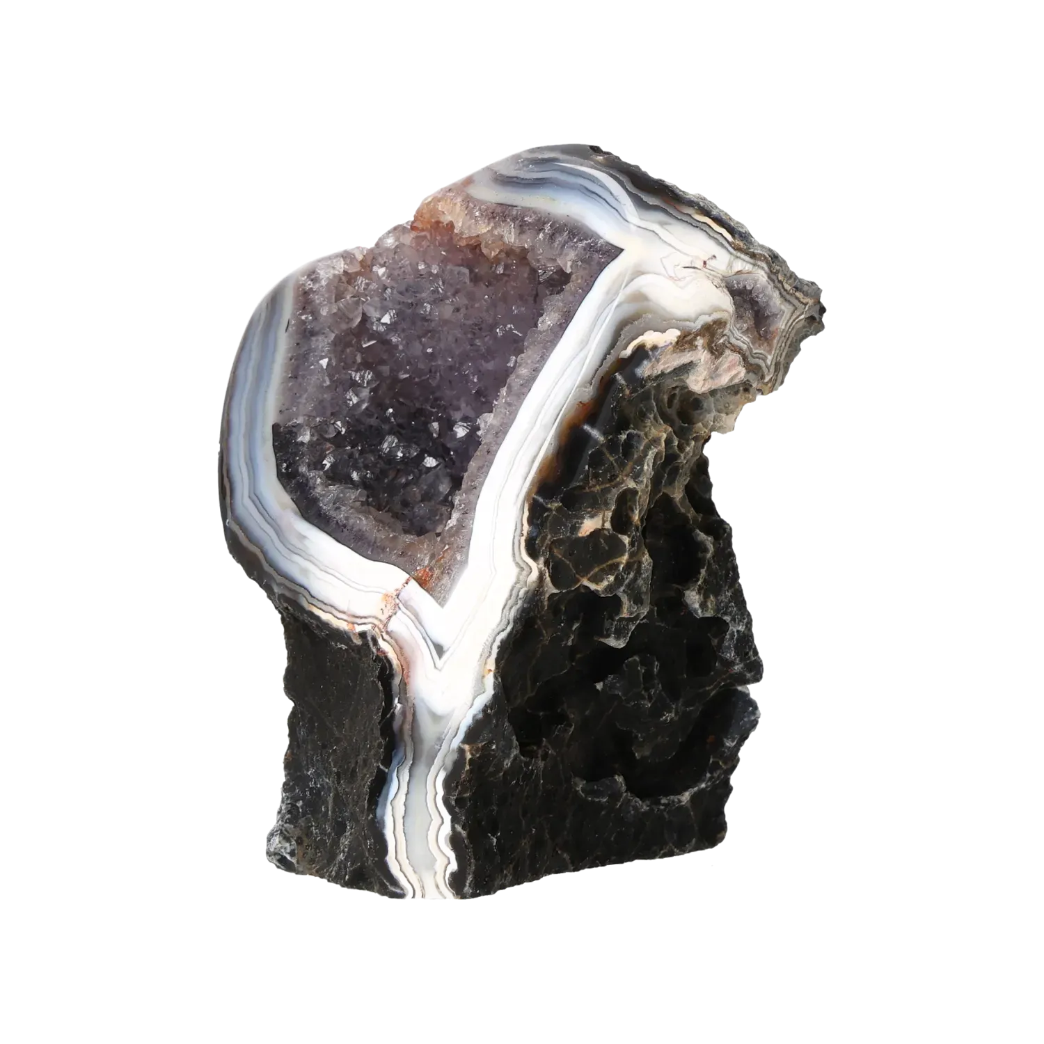 Agate Geode with Amethyst Cut Base 10000391