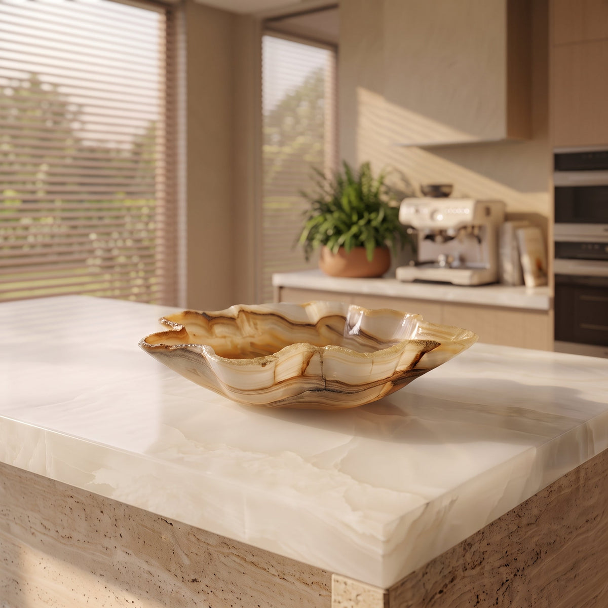 Calcite onyx bowl 490 × 140 × 400 mm