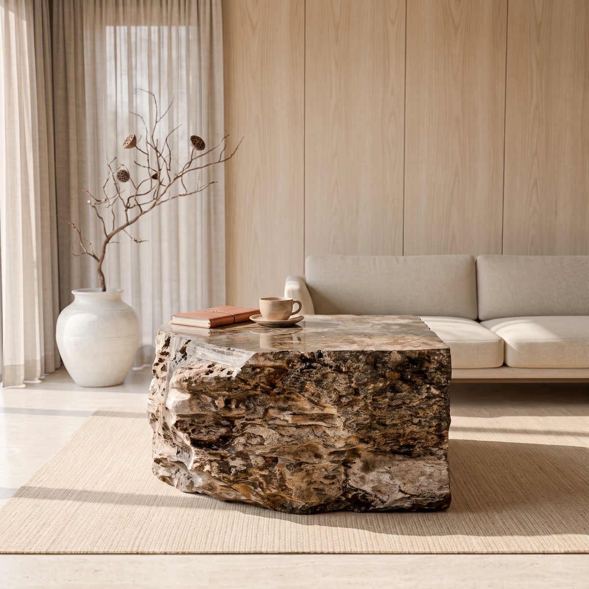 Calcite onyx plinth 600 × 750 × 650 mm
