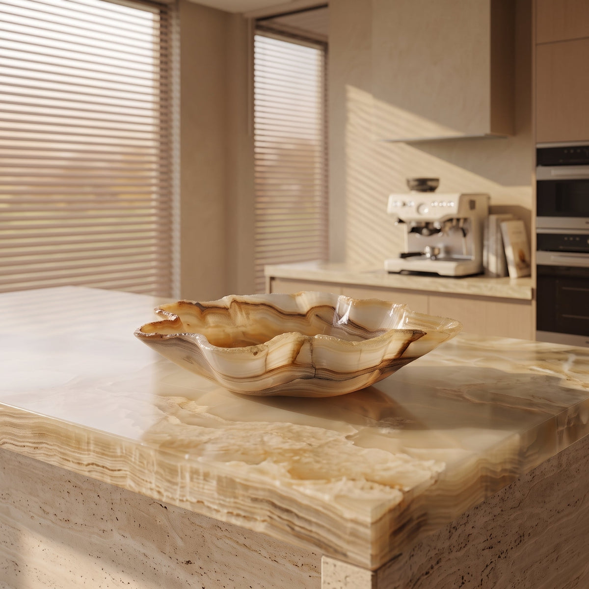 Calcite onyx bowl 490 × 140 × 400 mm