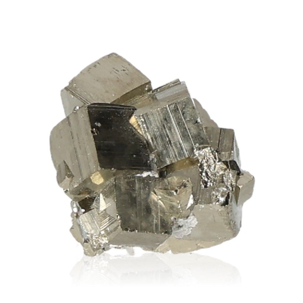 Pyrite crystal promoting independence and courage, supporting mental and material growth. Ideal for overcoming fear of failure.