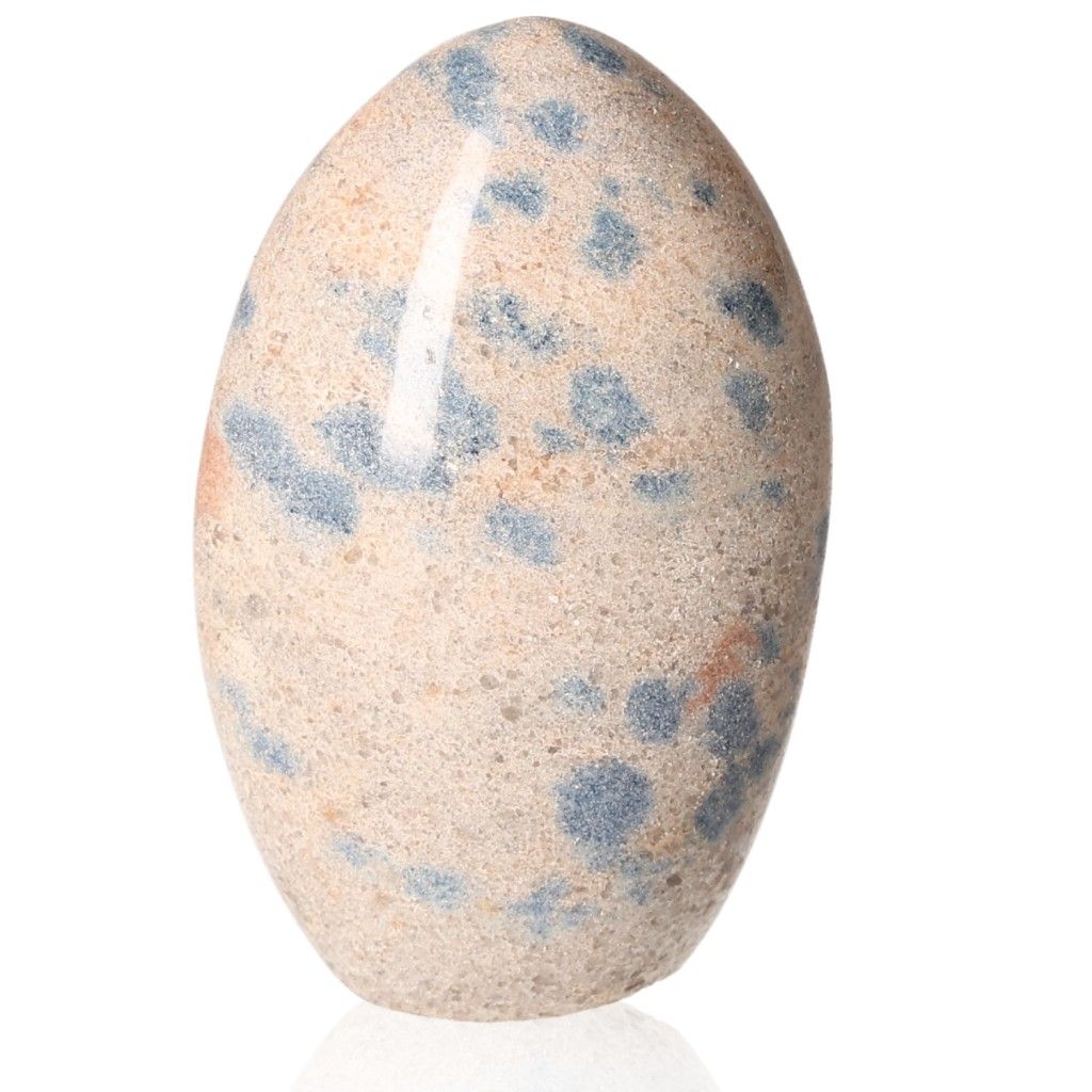 K2 stone with unique blue and white patterns symbolizing spiritual connection, activating Third Eye and Crown Chakras for enhanced intuition.