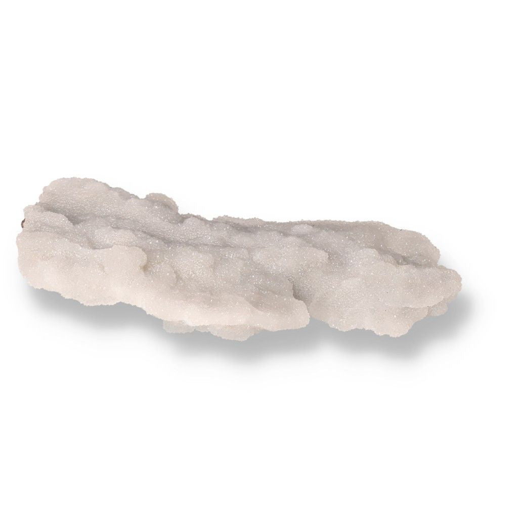 White Chalcedony crystal, known for harmony and emotional healing, with a soft, tranquil energy and translucent appearance.