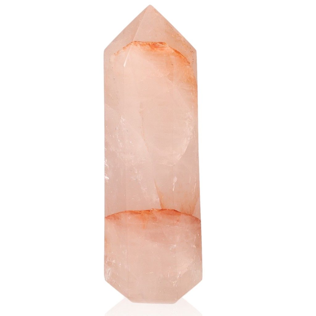 Rose Quartz Obelisk by Sylvia Crystals, symbolizing love and healing, made from 100% natural, ethically sourced rose quartz.