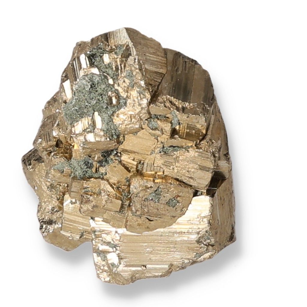 Shiny pyrite stone supporting independence and courage, inspiring new ideas and goal achievement.