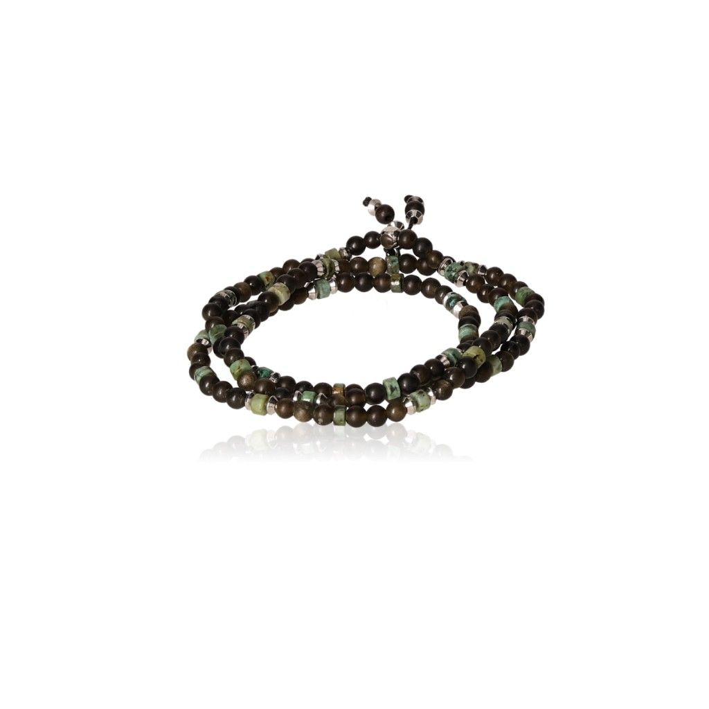 Black Obsidian stretchy bracelet 18.5cm for protection and grounding energy, featuring mirror-like surface and deep hue.