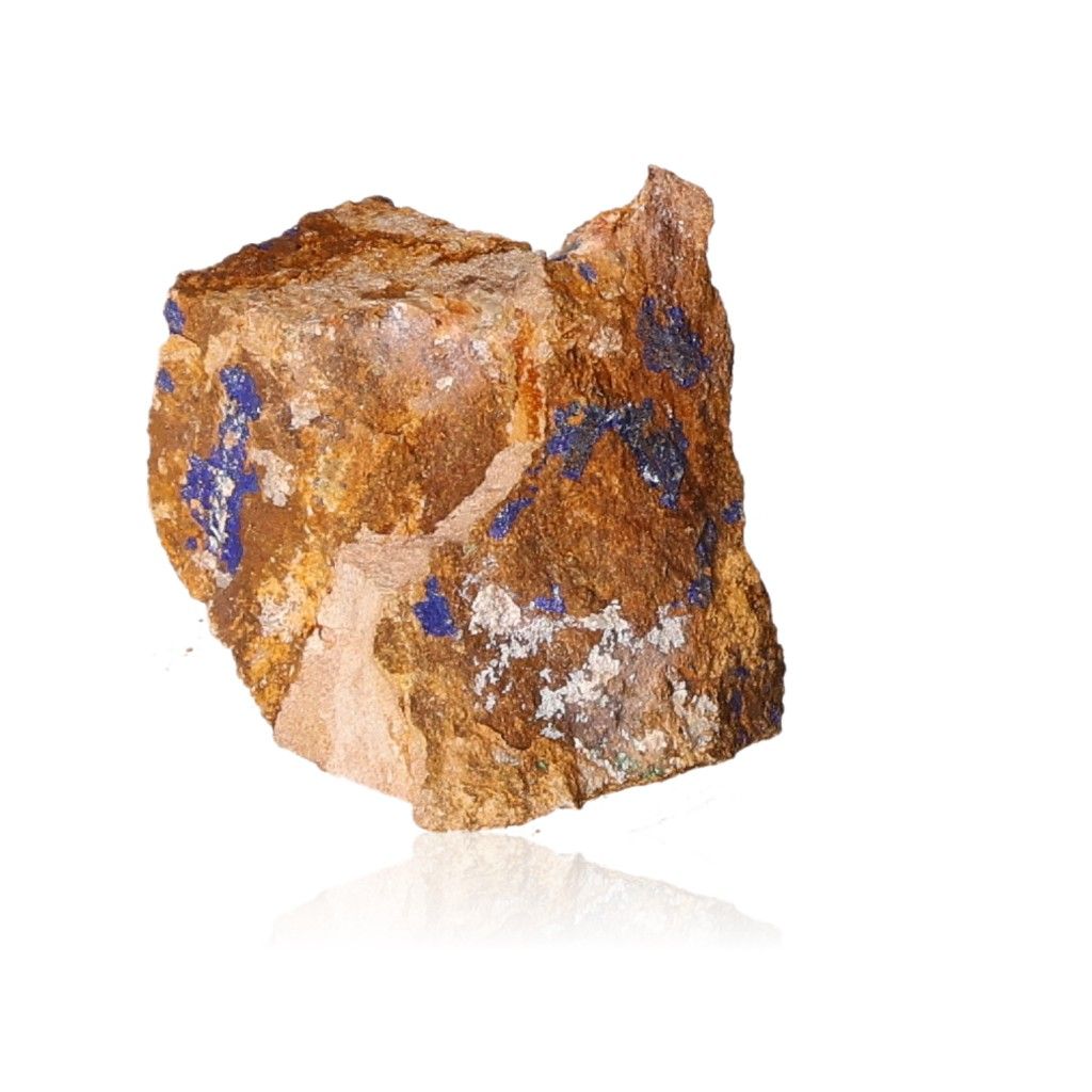 Azurite mineral specimen with deep blue hues and unique patterns, ideal for collectors and enhancing mental clarity and self-awareness.