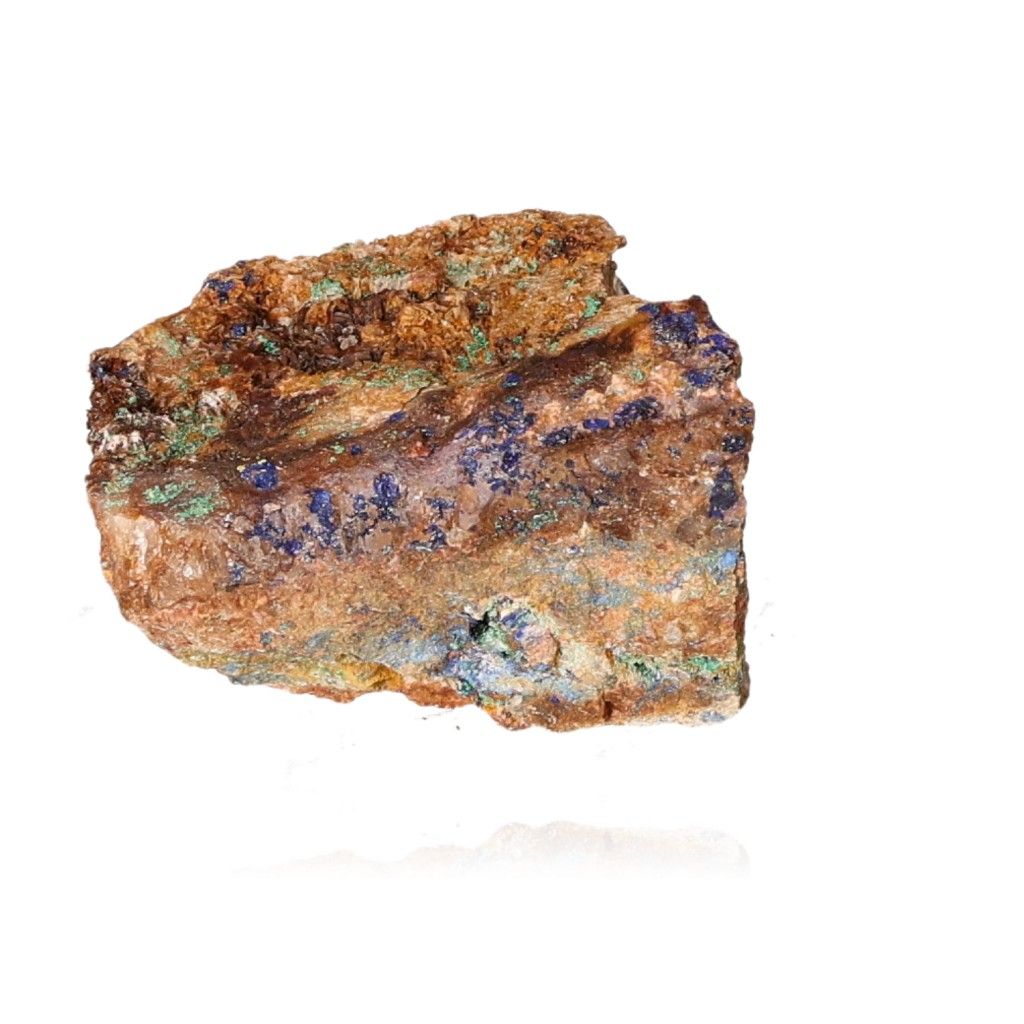 Azurite mineral specimen featuring deep blue hues and unique patterns, popular for mental clarity and self-awareness enhancement.