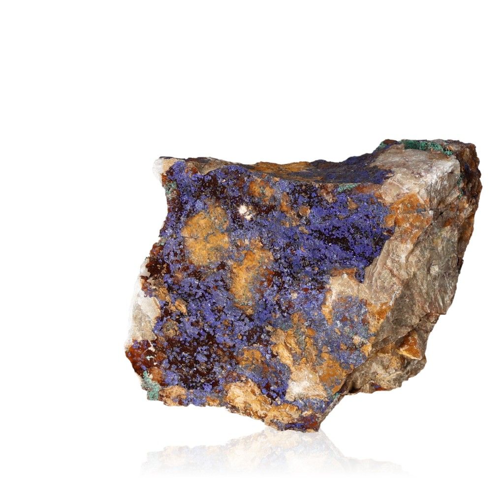 Deep blue Azurite druzy mineral showcasing vibrant color and texture, known for enhancing spiritual insight and intuition.