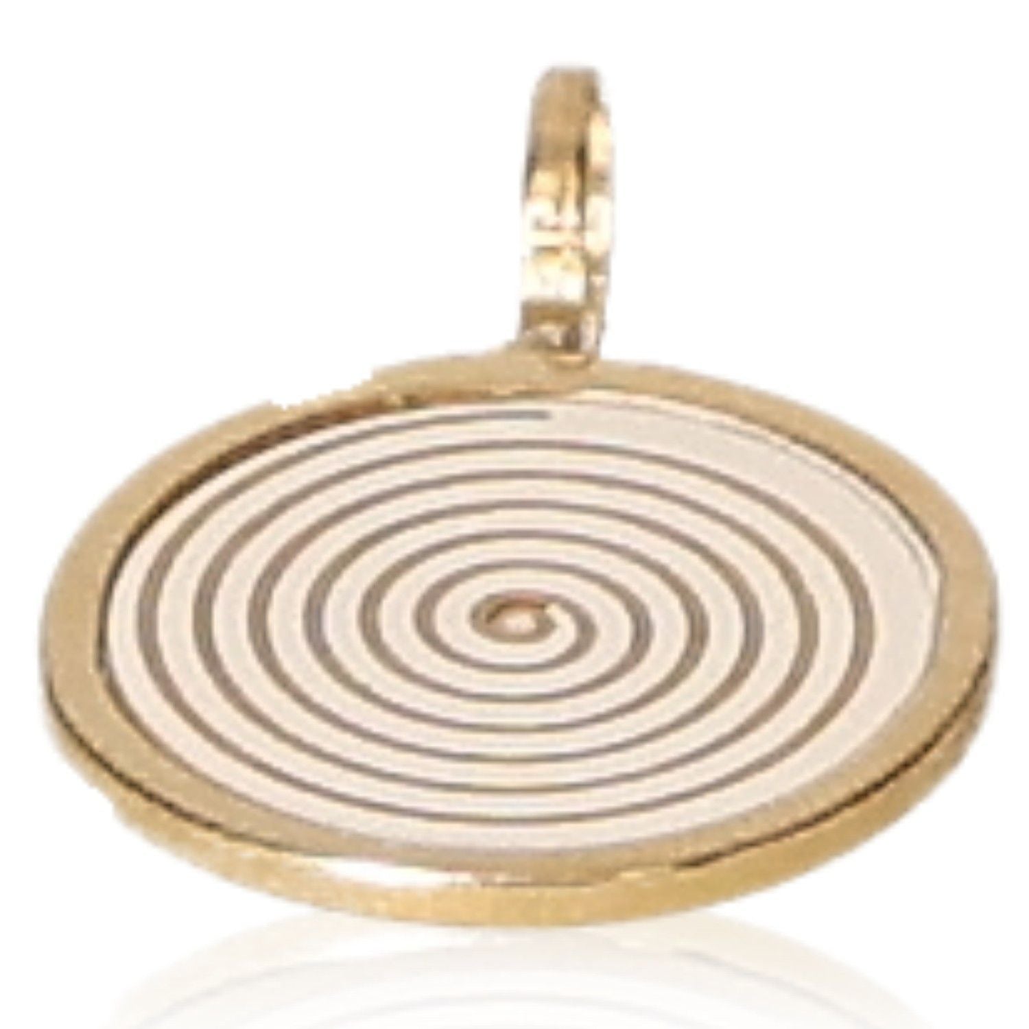 Premium gold spiral pendant crafted from Sterling Silver 925, absorbs electric smog, stylish and protective accessory.