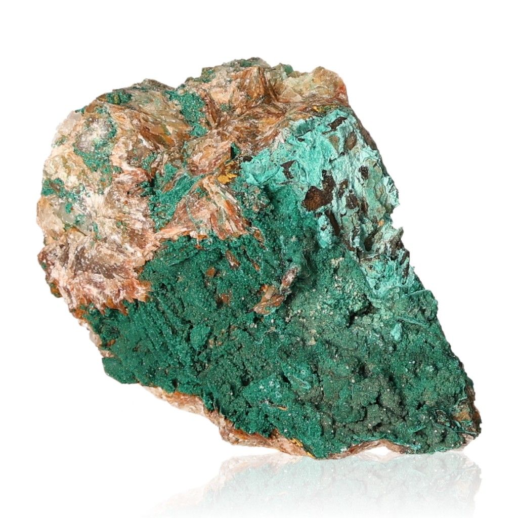 Malachite druze stone with vibrant green hues, known for its soothing and energizing properties, promoting courage and optimism.