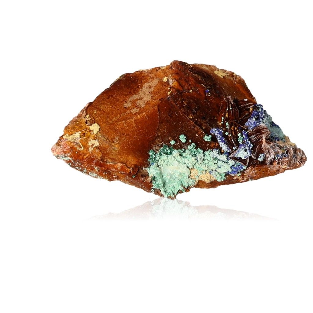 Azurite druzy crystal with rich blue and green hues for spiritual insight and enhanced intuition.