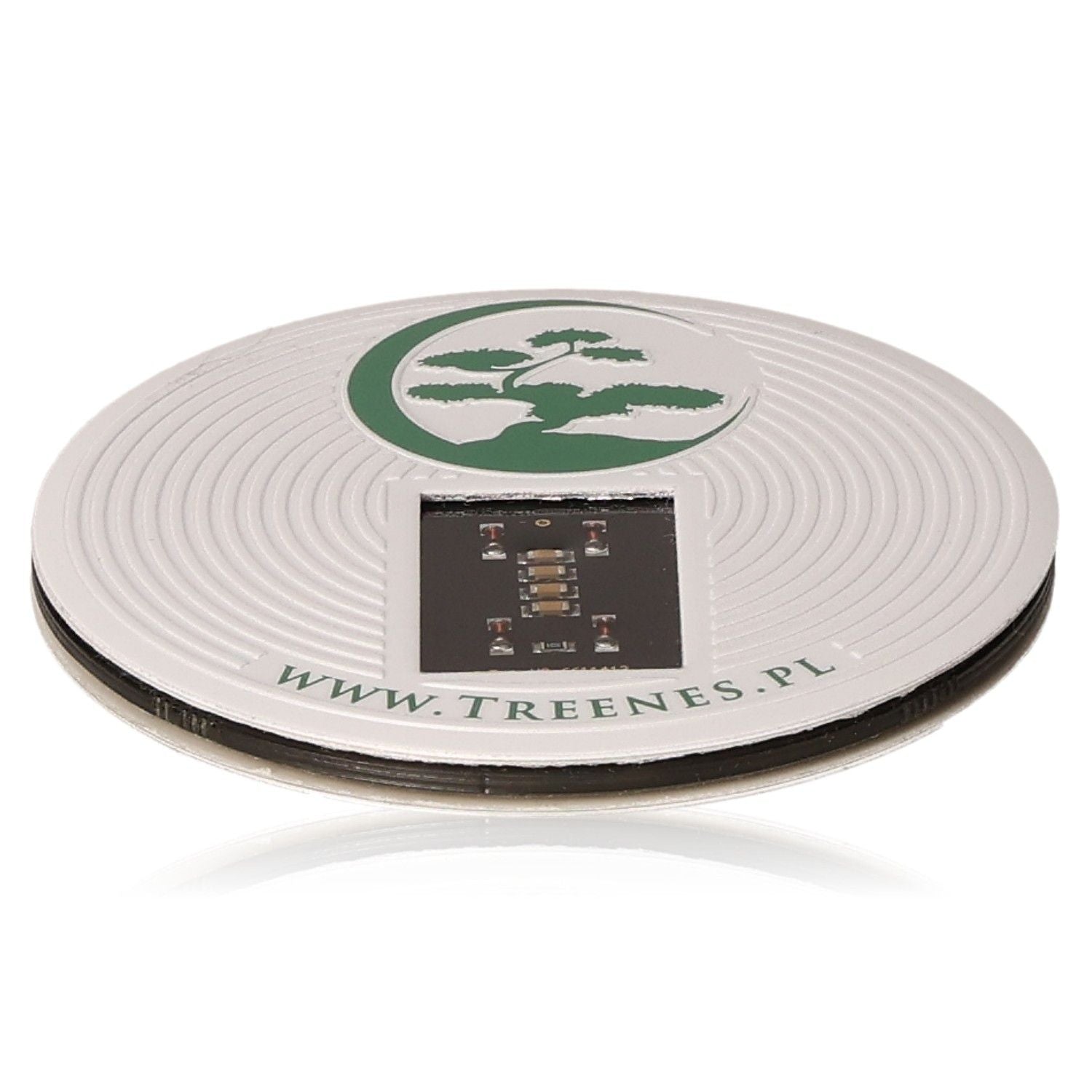 Absorber Treenes White 8 cm electromagnetic shield with tree logo and website URL displayed.