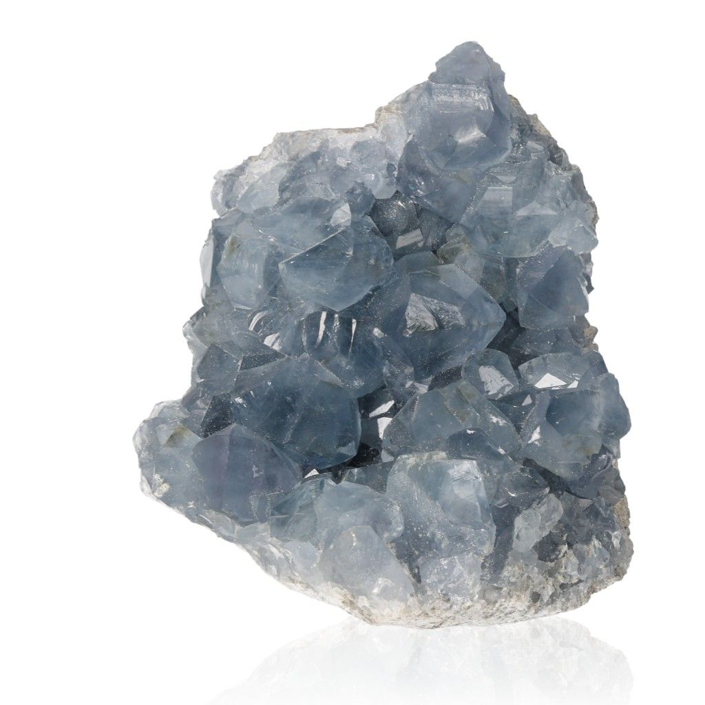 Celestite crystal cluster showcasing calming blue hues for serenity and divine connection.