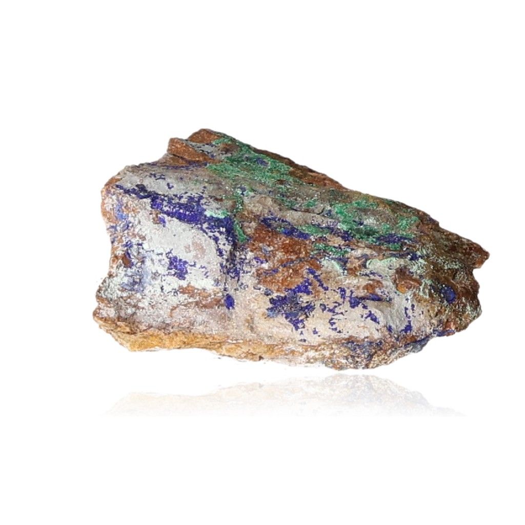 Azurite with Malachite mineral showcasing deep blue and green hues, ideal for collectors and spiritual growth seekers.