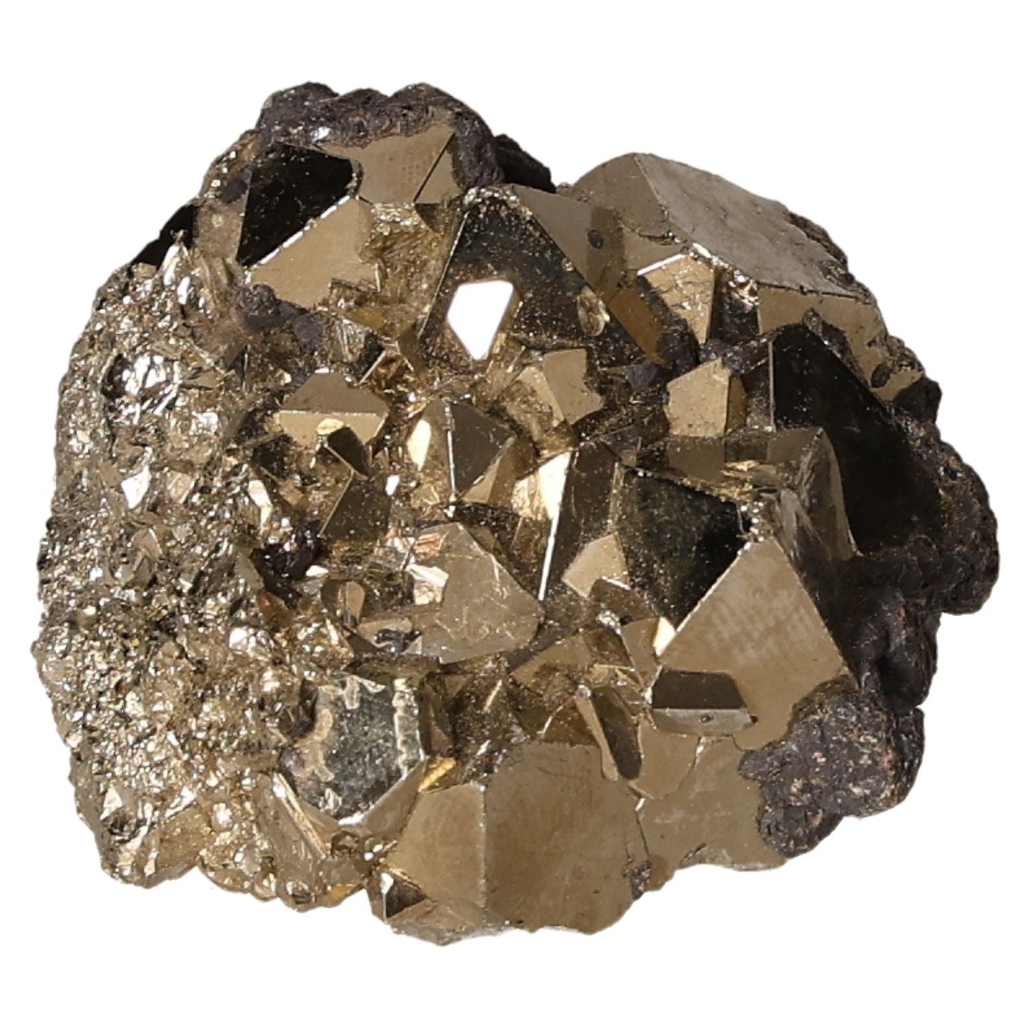 Shimmering pyrite druzy stone, promoting mental and material independence, courage, and goal achievement.