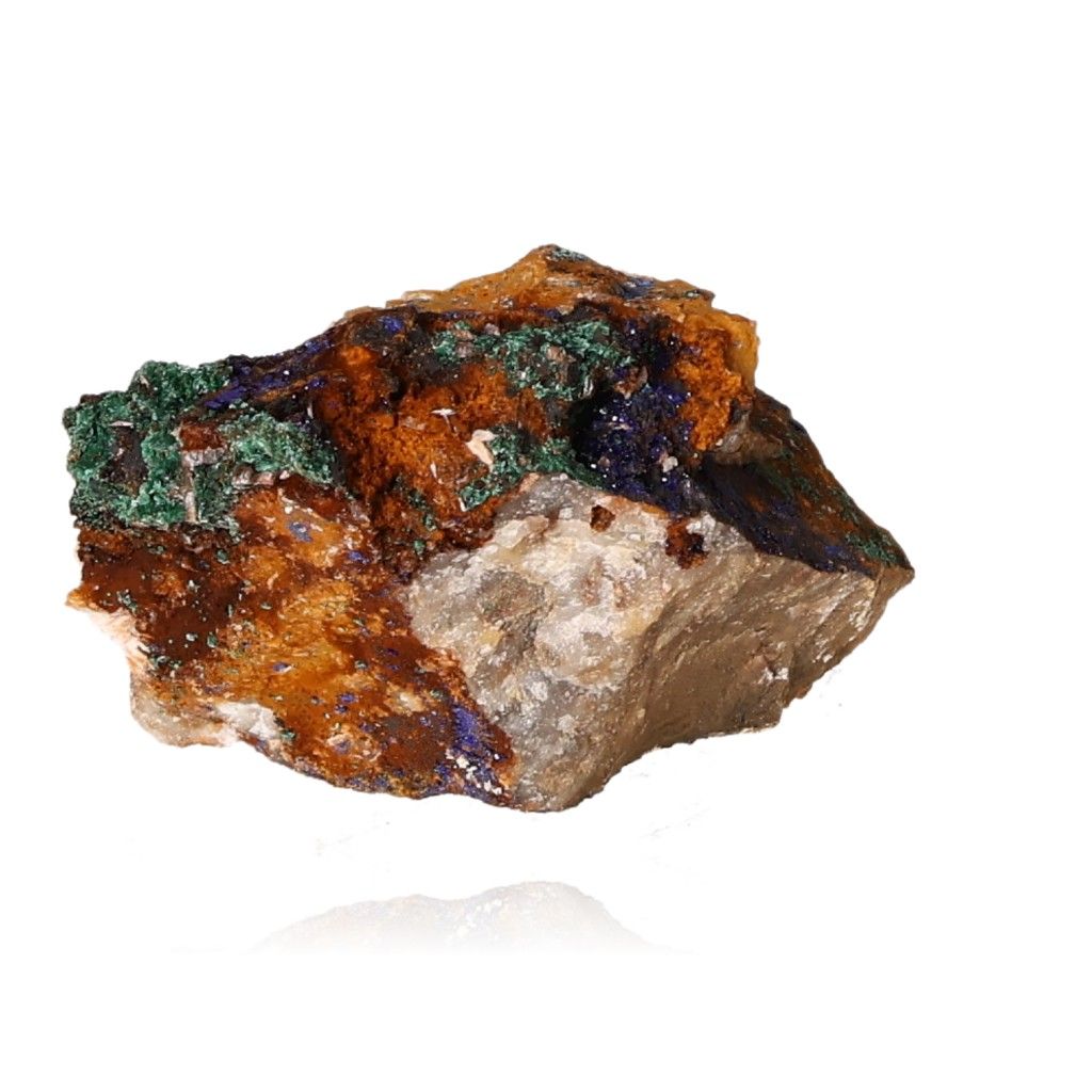 Azurite with Malachite stone showcasing deep blue and green patterns, ideal for mental clarity and personal growth.