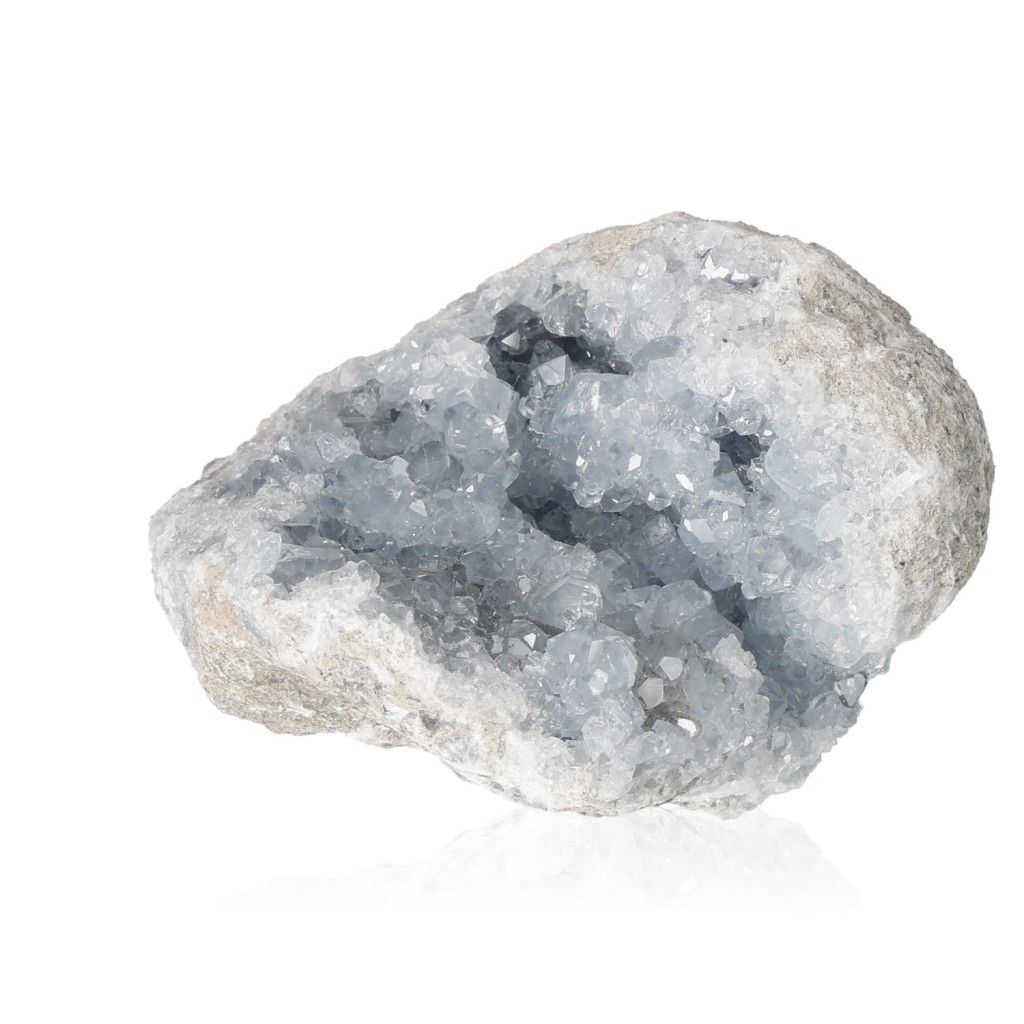 Celestite crystal with calming blue hues for serenity and divine connection.