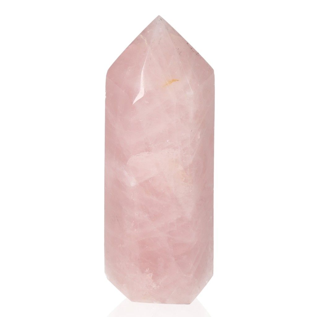 Rose Quartz Obelisk by Sylvia Crystals, symbolizing love and healing, crafted from natural, ethically sourced rose quartz stone.