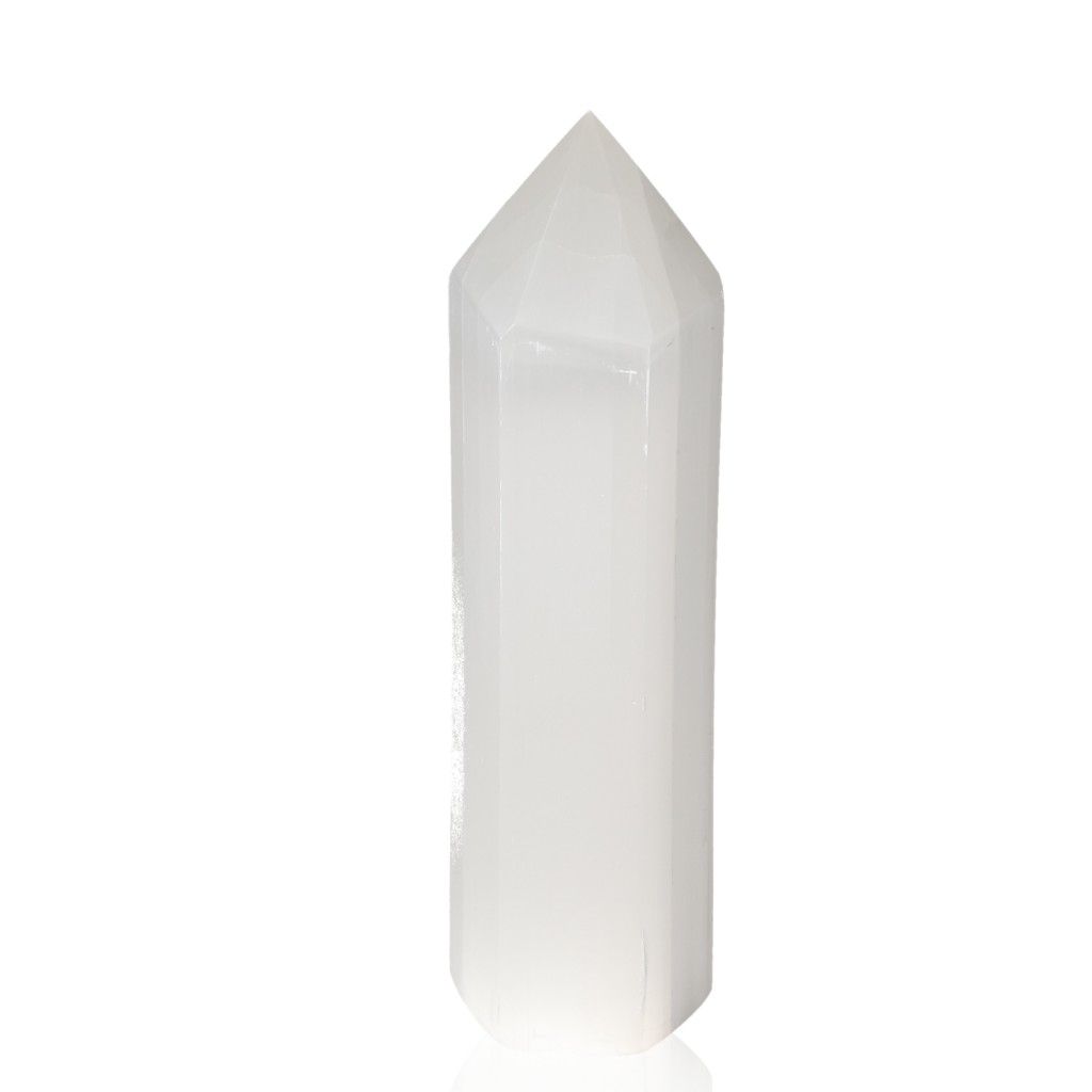 20cm Selenite obelisk from Sylvia Crystals for spiritual growth and mindful living