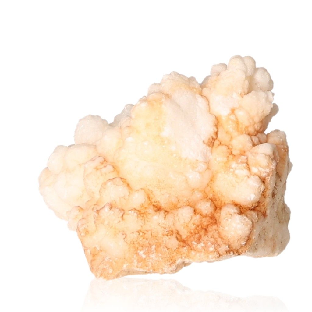 Ighoud Calcite Druze mineral with warm earthy tones from Morocco, showcasing unique natural shapes and grounding earth energy.