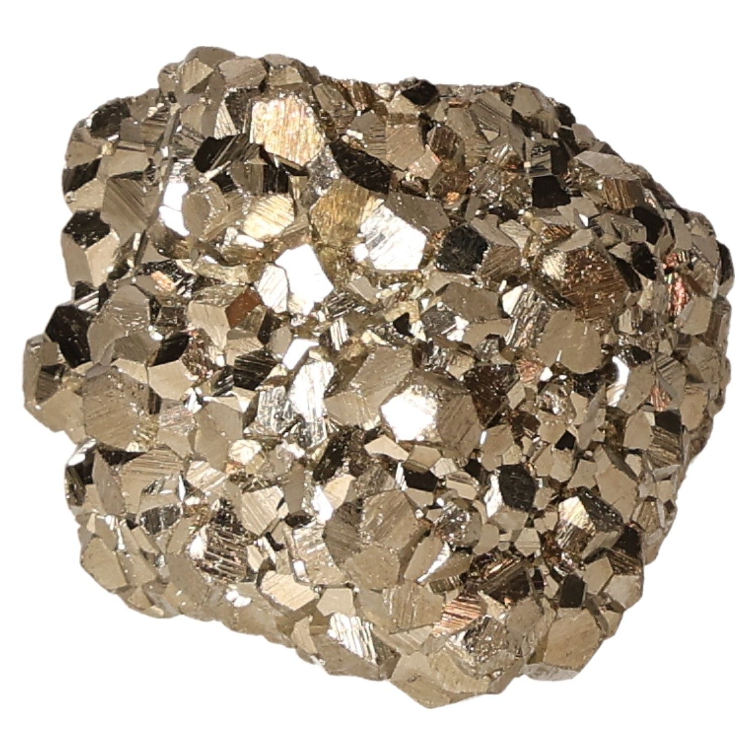 Shimmering pyrite druzy cluster promoting courage and independence