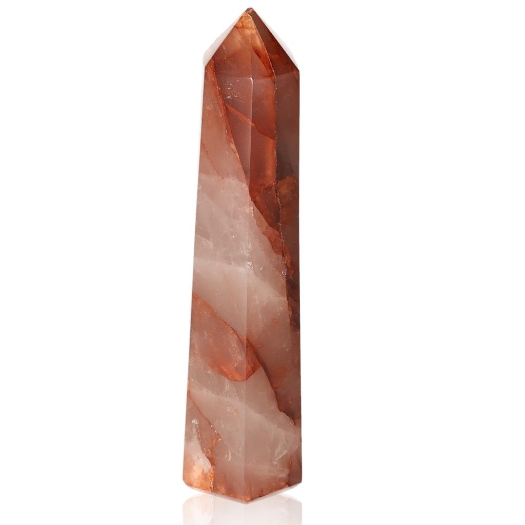 Red Quartz Tower crystal for chakra alignment and zodiac sign support, known for its unique spiritual and energetic properties