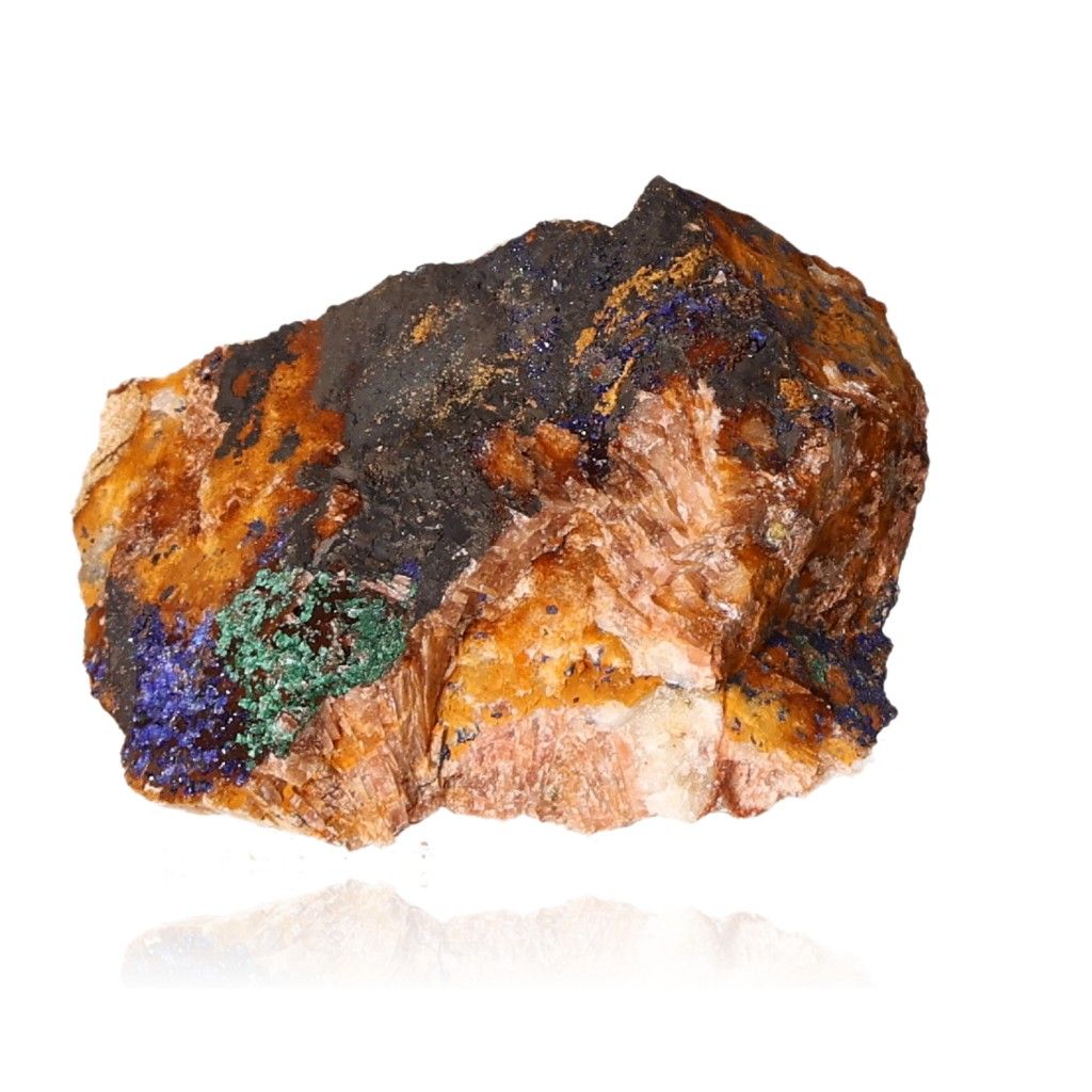 Azurite with Malachite mineral specimen showcasing deep blue and green hues, ideal for collectors and spiritual growth.