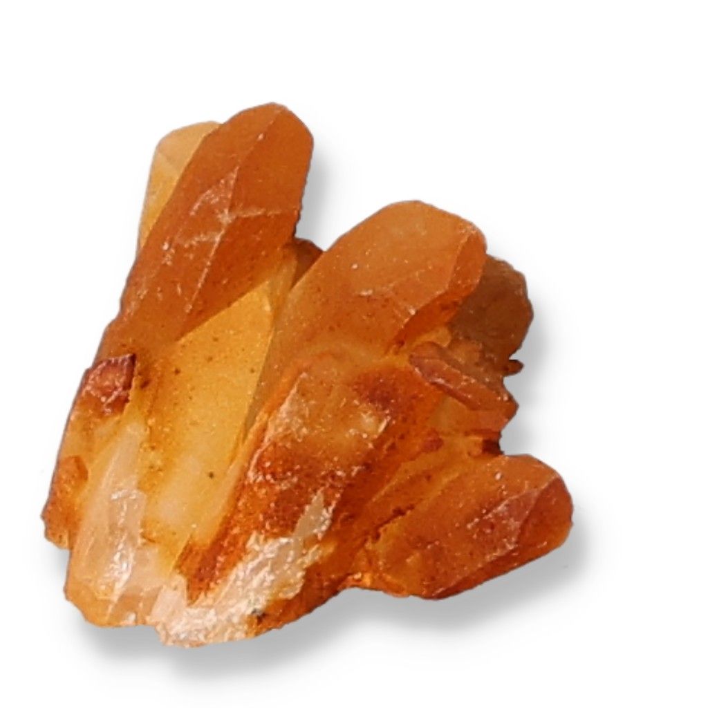 Quartz crystal with iron oxide, enhancing spiritual energy, associated with chakras and zodiac signs for holistic healing.