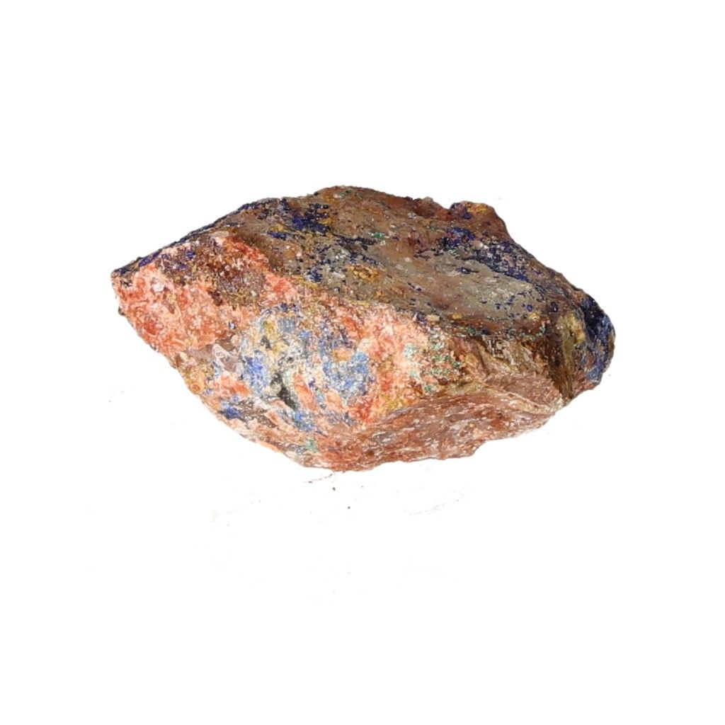 Raw azurite mineral displaying deep blue hues with unique patterns, ideal for collectors and enhancing mental clarity and focus.